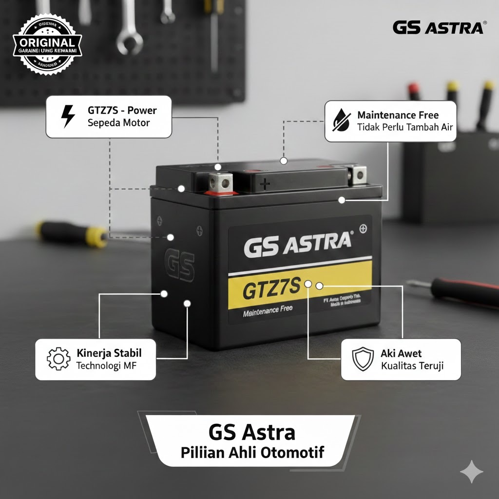 [ahass daan mogot] Aki Motor GS Kering Original - Vario 125 150 PCX CBR 150 Satria FU Sonic NMAX Aer