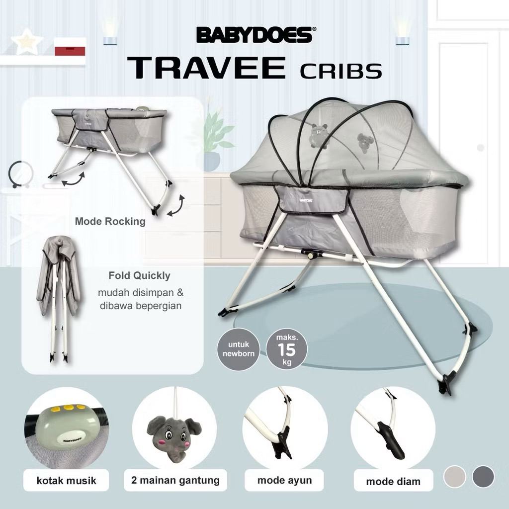 BABYDOES TRAVEE CRIBS SECOND BOX BAYI TRAVELLING KASUR BAYI TEMPAT TIDUR BAYI