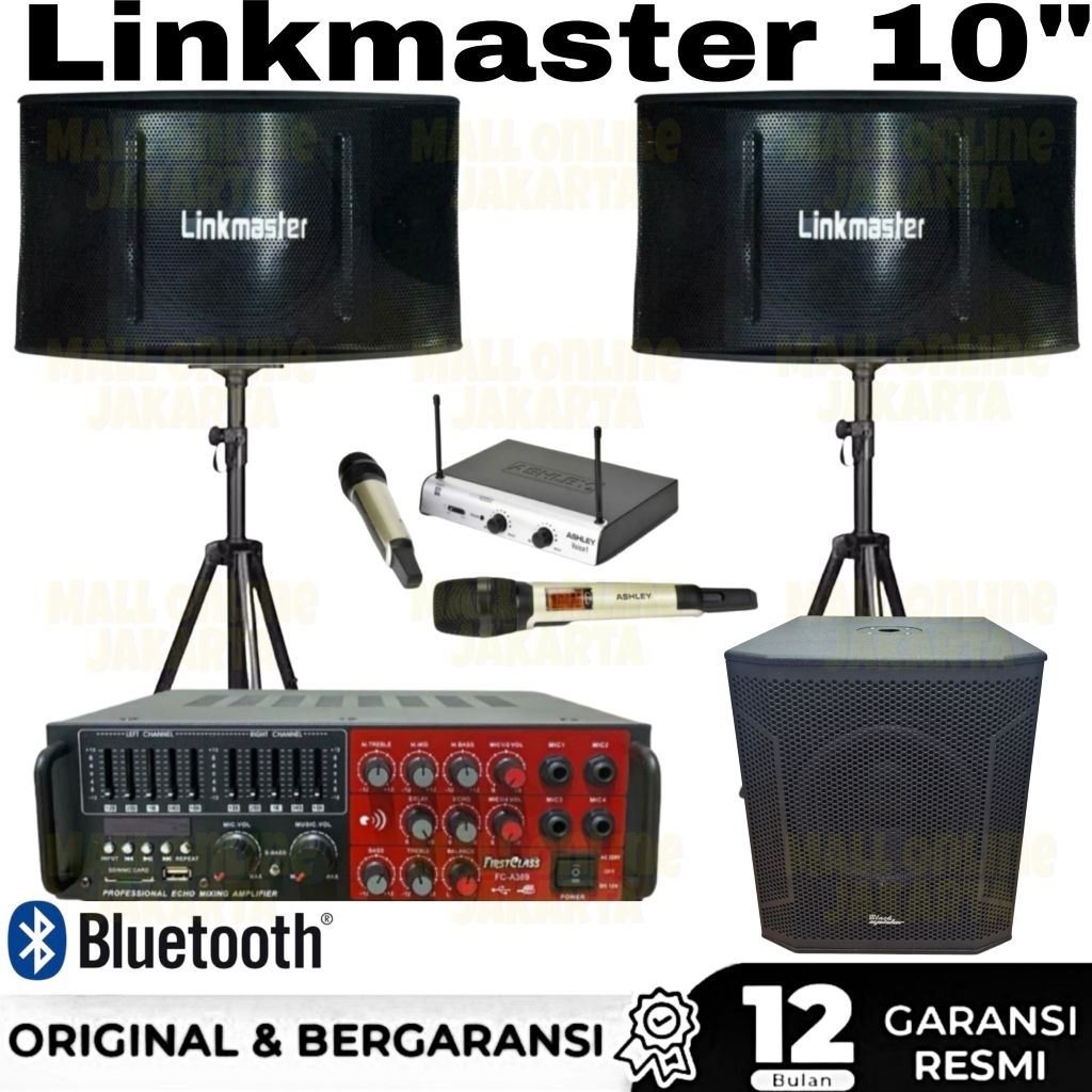 Paket karaoke linkmaster 10 inch subwoofer aktif 12 inch sound system rumah home theater