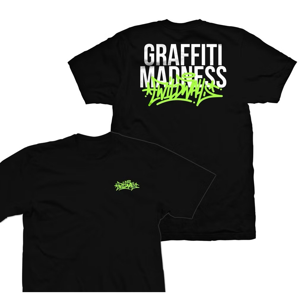 Tshirt Graffiti Cotton Kaos Graffiti Wildwall Kaos Pria Outfit Pria S-XXL