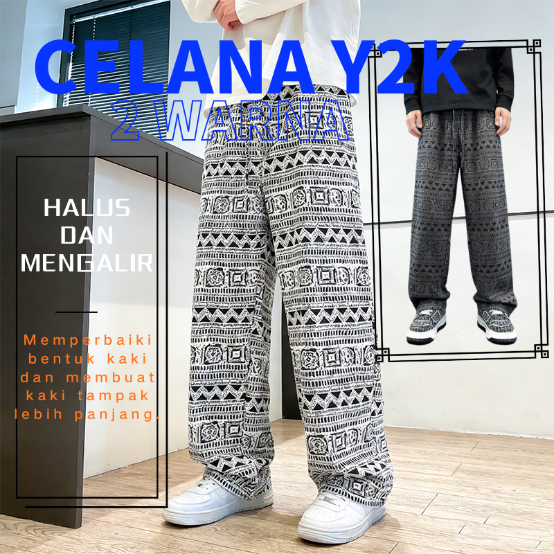 Celana panjang pria Celana baggy pria Celana y2k cowok