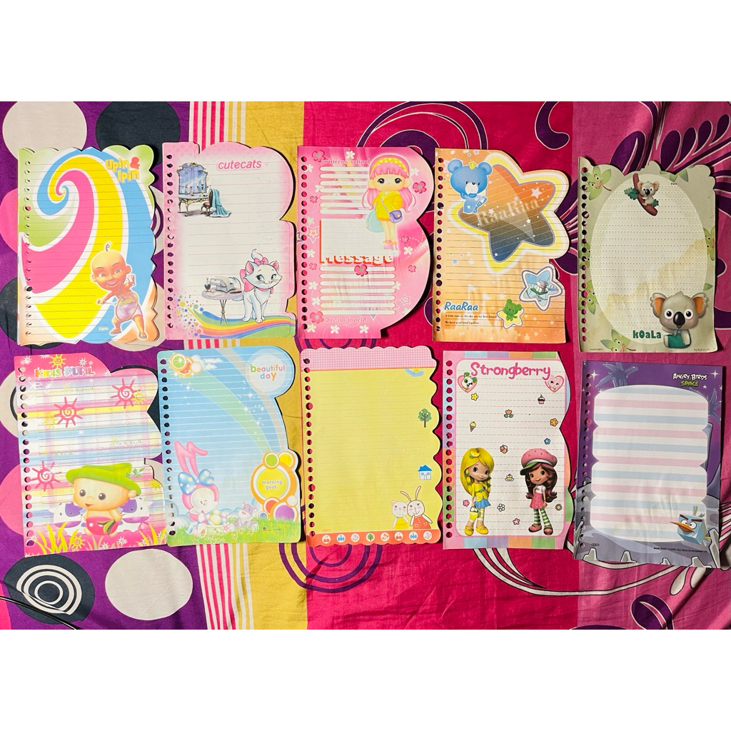 [ harga perlembar ] Kertas Binder A5 Karakter Series | Kertas File A5 | Limited Edition