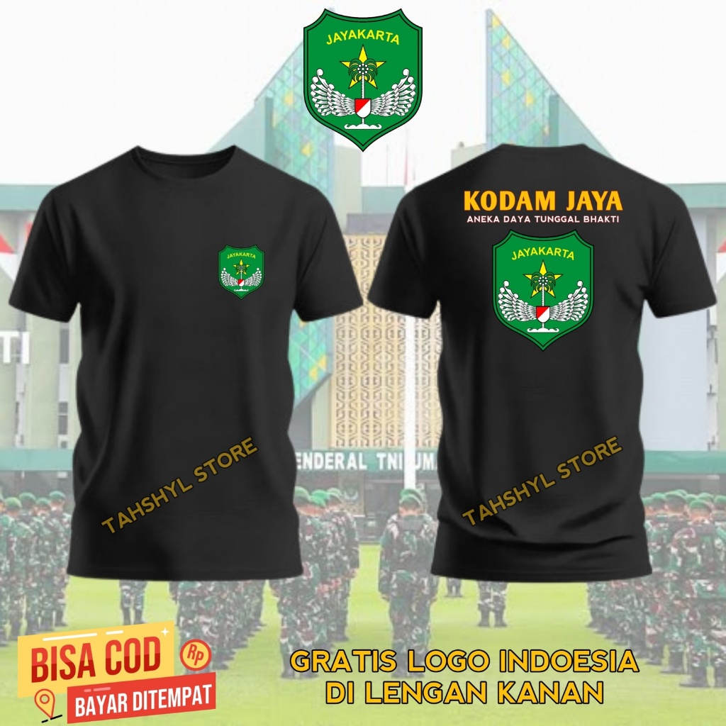 T shirt Kaos Distro Army TNI Kodam Jaya/Jayakarta Bahan Premium