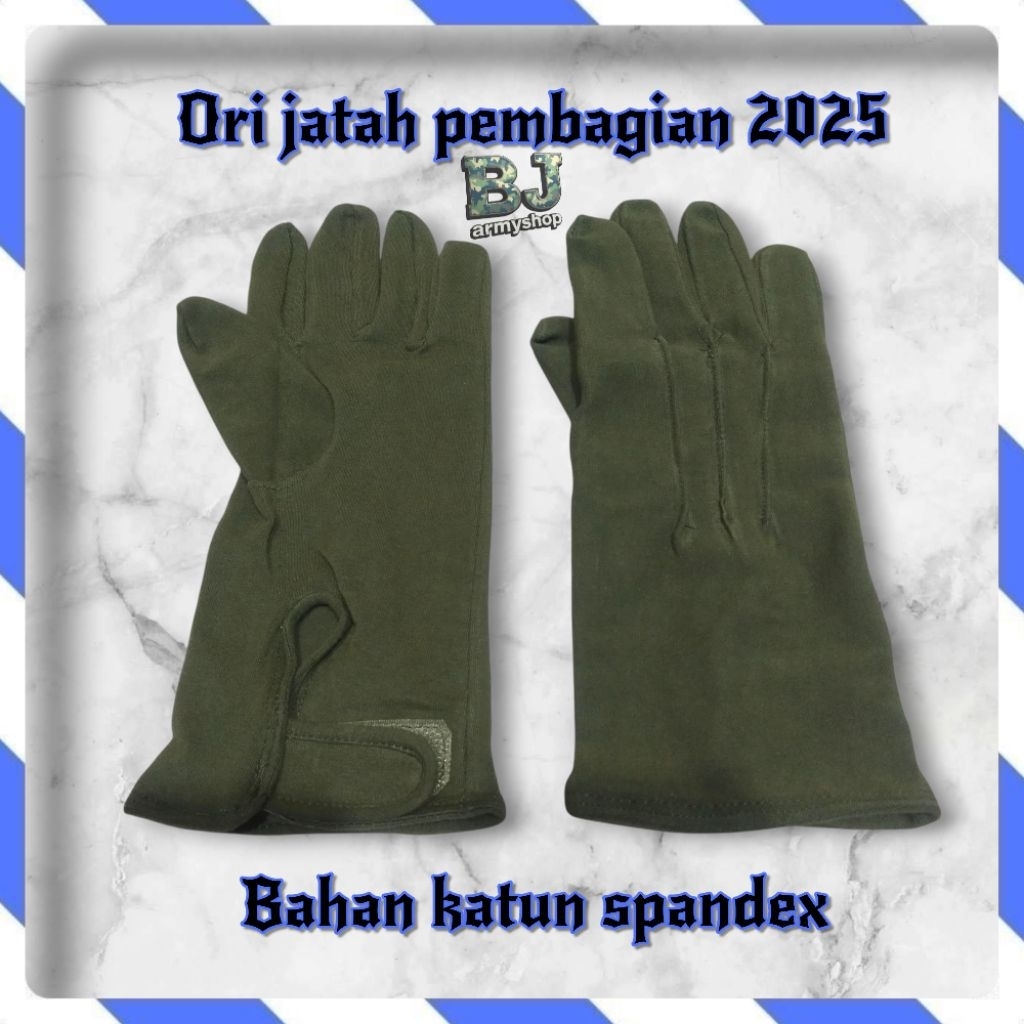 Sarung Tanagn Hijau Tni Army/Sarung Tangan Upacra Tni Katun Spandex Original Pembagian 2025