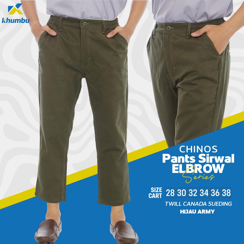 Celana Sirwal Pria Panjang Mata Kaki Premium Warna HIJAU ARMY | Celana Chino Angle Sirwal Casual
