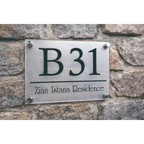 Nomor Rumah acrylic lapis sunblast mewah