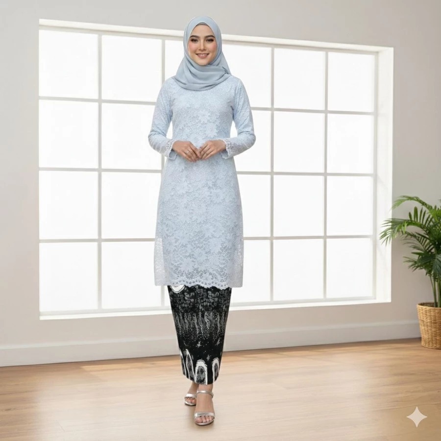 Setelan Tunik Kanaya Rok Batik/Setelan Kebaya Tunik Brokat/Setelan Kebaya Kurung Brokat