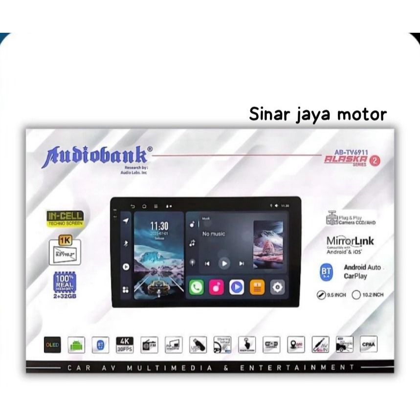 Headunit Android 9 Inch Audiobank AB-TV6912 Ram 2/64GB