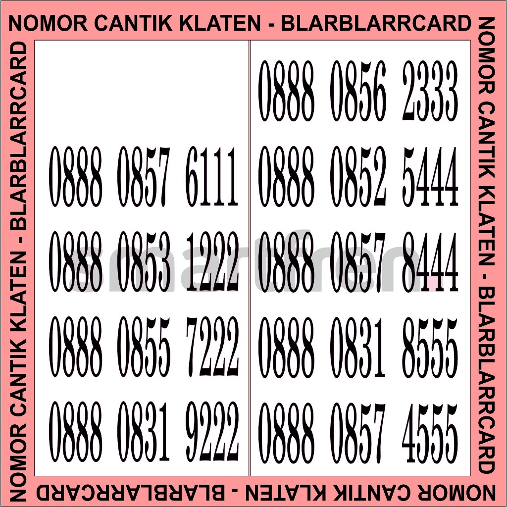 Perdana Nomer - Nomor Cantik Smartfren Prabayar Double Triple 0888 08XXX 111 222 333 444 555