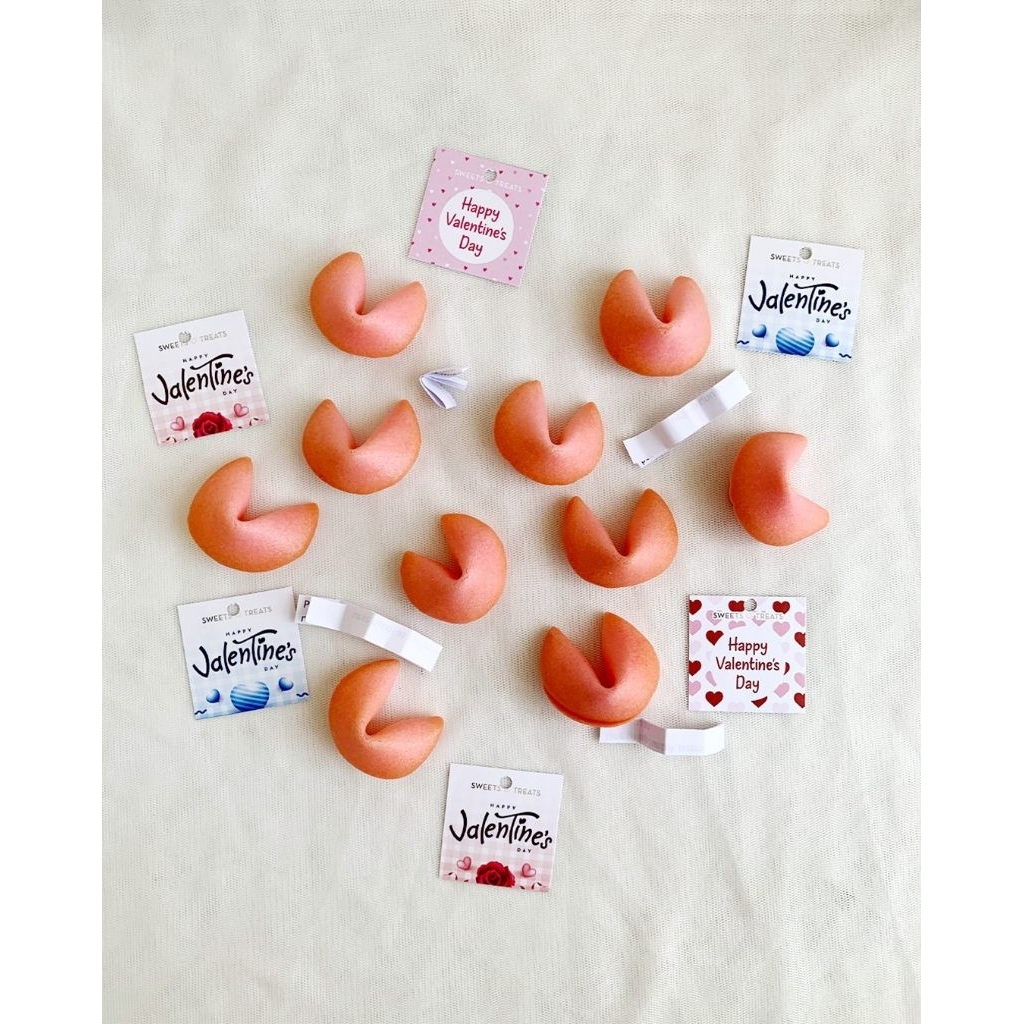 Fortune Cookies Pink | Fortune Cookies Valentine Packing Satuan | Sweets O' Treats