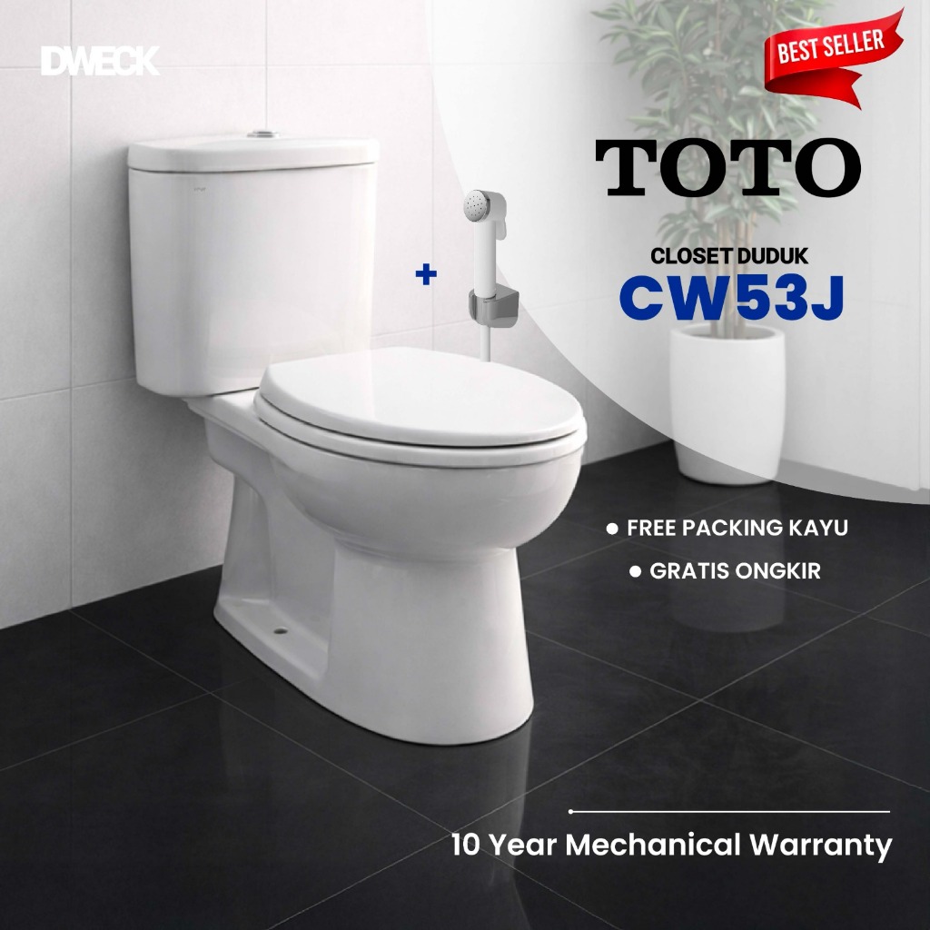 NEW PORODUK CLOSET DUDUK TOTO ORIGINAL CLOSE COUPLED SITTING TOILET WC PERLENGKAPAN KLOSET DUDUK