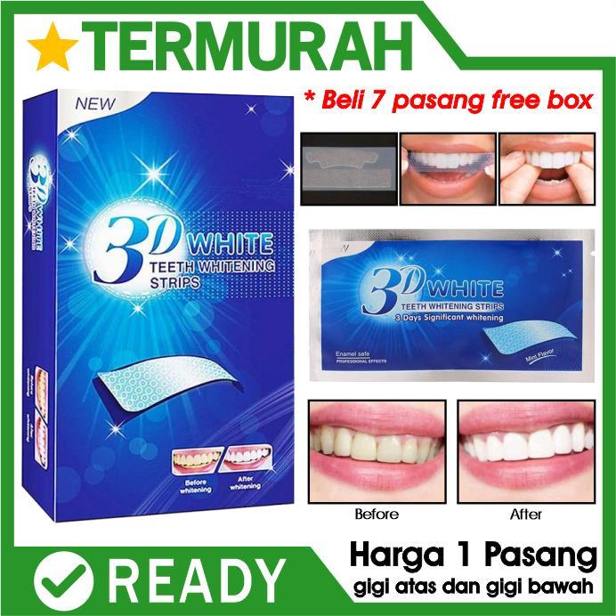 Strip Gel Pemutih Gigi 3D Warna Putih Instan whitening Teeth Stiker Hygiene Tools Alat Strips Perawa
