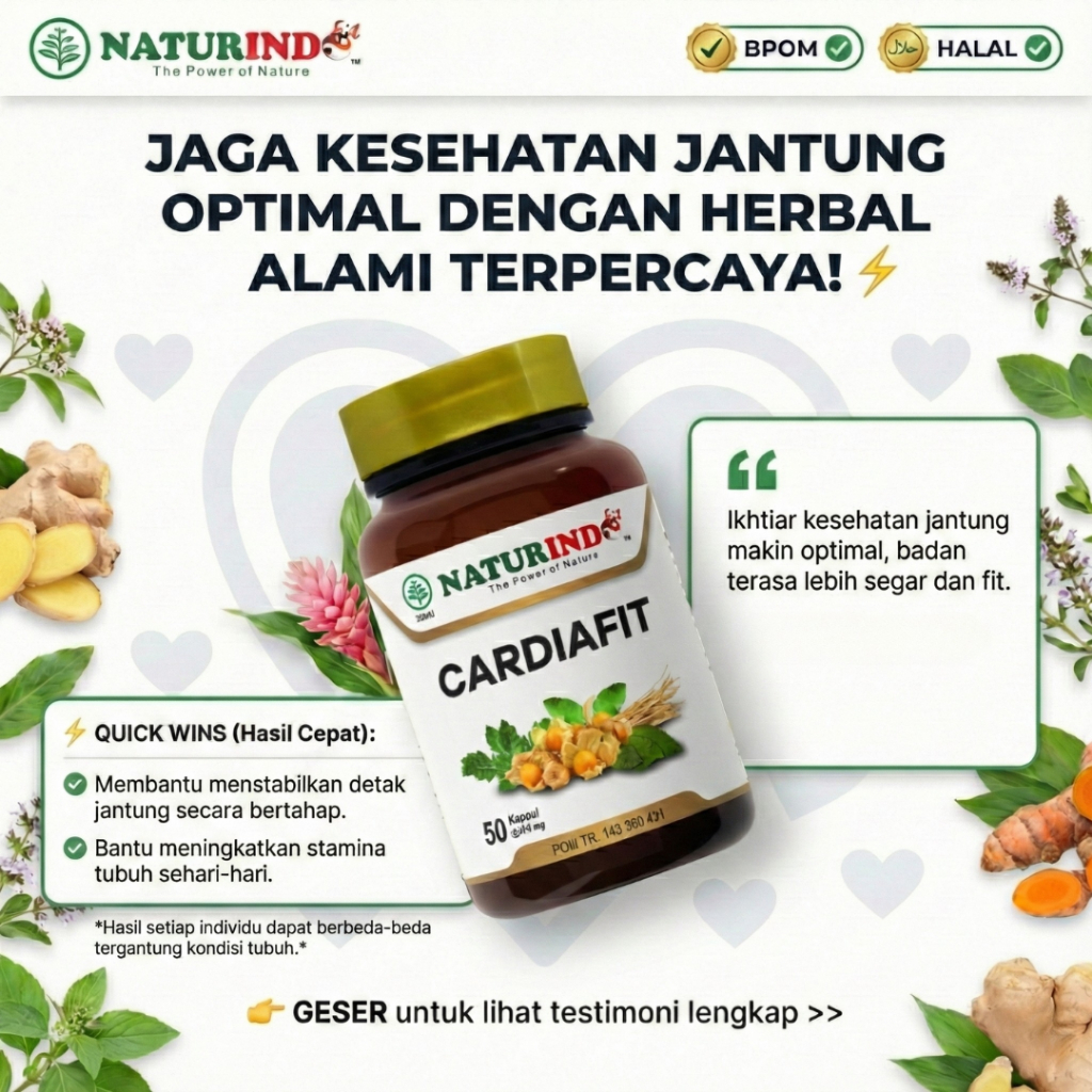 Obat Jantung Darah tinggi Kolesterol Penyumbatan Herbal –  Atasi Berdebar Kram Kaki Bengkak BPOM
