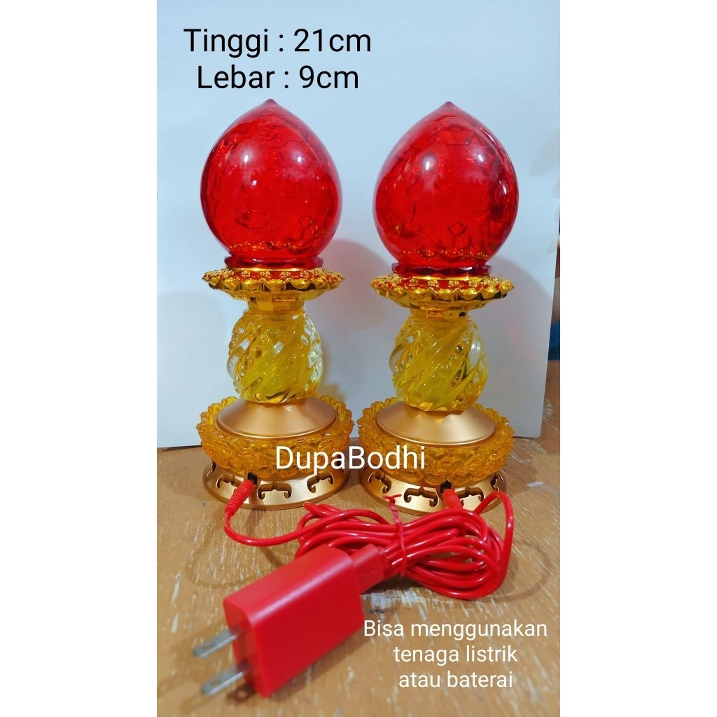 lampu altar sembahyang tenaga listrik dan baterai / lampu merah sembahyang / lampu murah / lampu iml