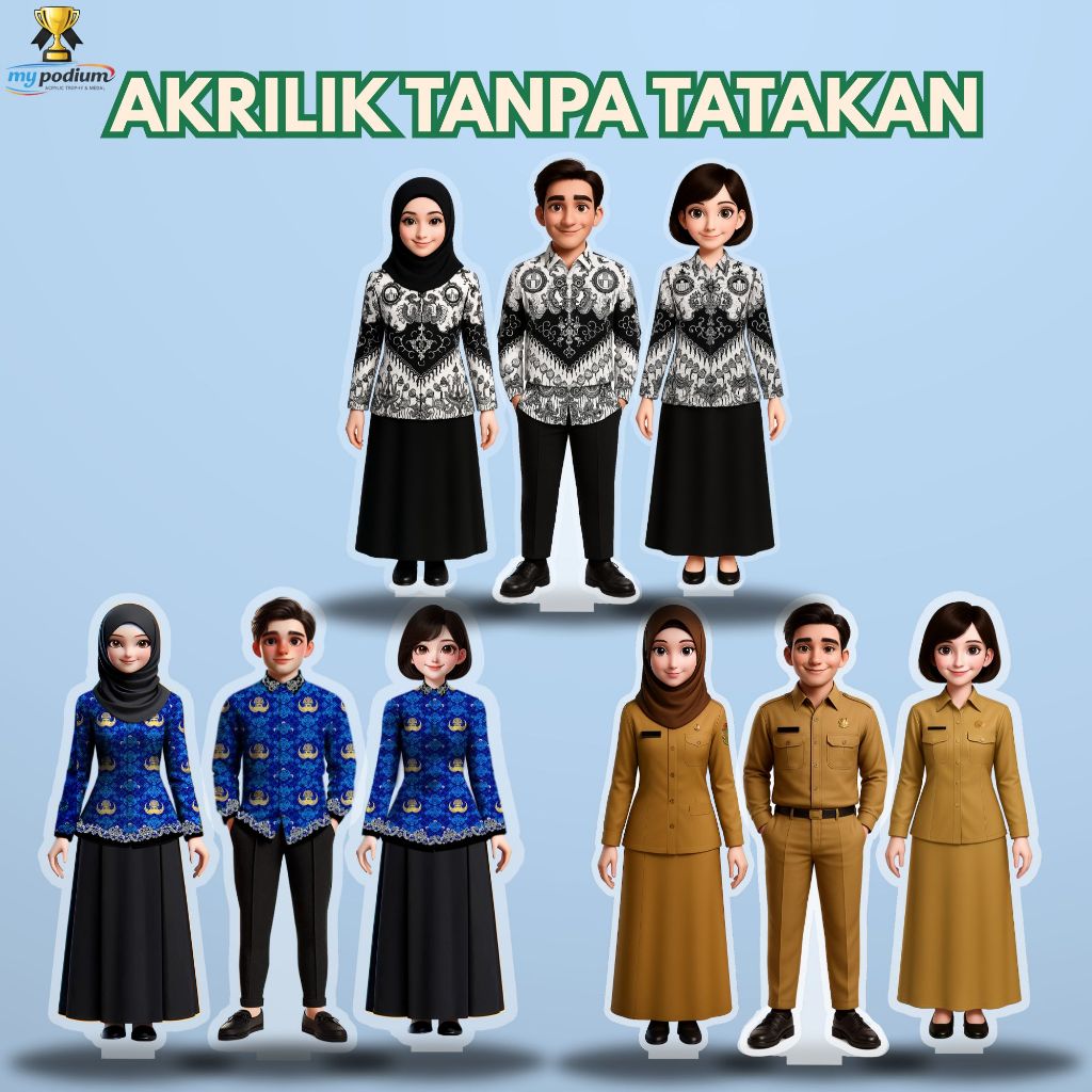 PIALA AKRILIK TROFI (TANPA TATAKAN) GURU PNS | KORPRI | PGRI|