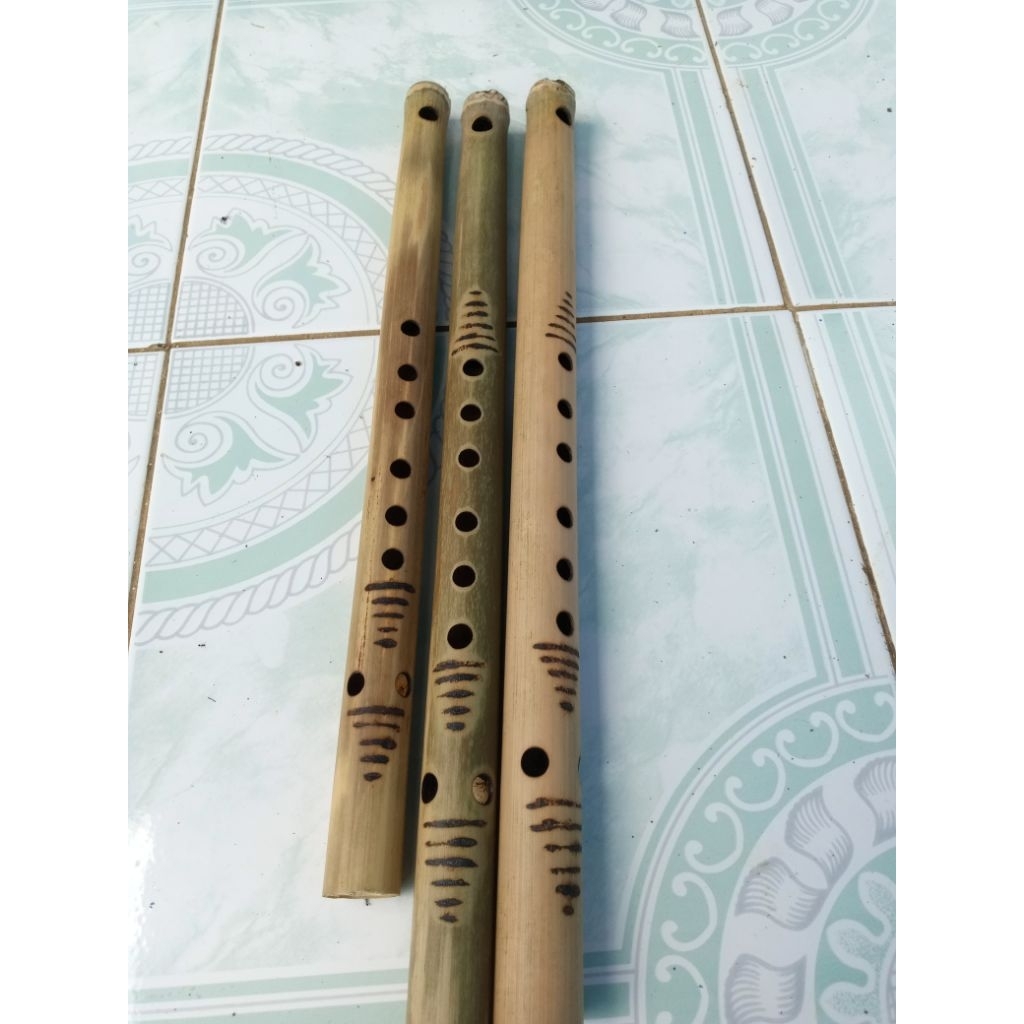 Suling bambu Batak Toba Samosir 1 set isi 3 buah, suling bambu nada dasar untuk belajar pemula