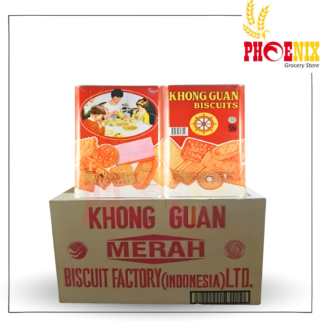 Khong Guan Biskuit Assorted Kaleng Merah 1 Dus (Isi 6 Kaleng @1.6 kg)