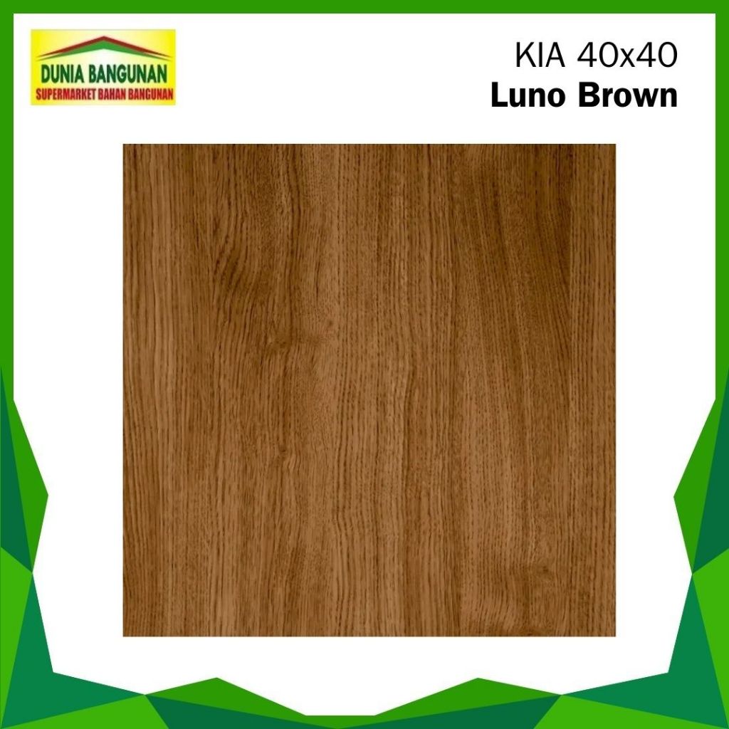 Keramik 40X40 Lantai Motif Kayu KIA Lunno Brown Keramik Lantai Glossy