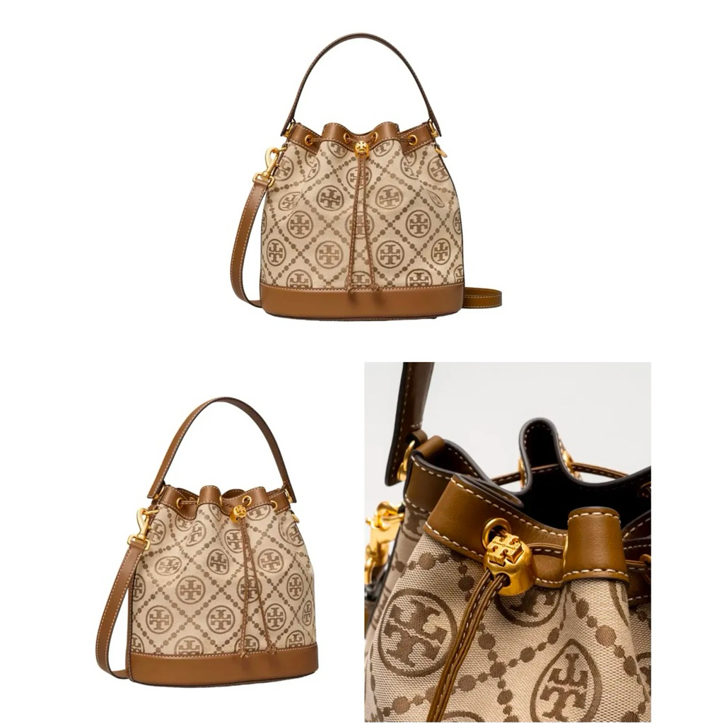 TB T Monogram Jacquard Bucket Bag
