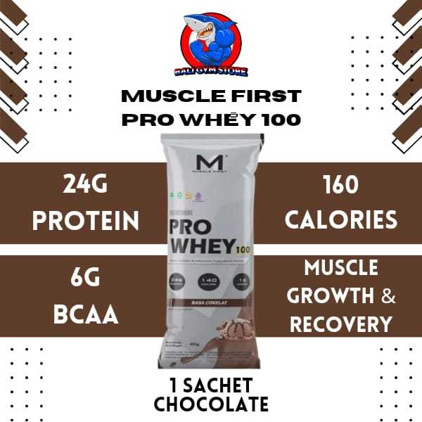 (PROMO) Muscle First M1 PRO WHEY Sachet - Susu Protein Gym Fitness BPOM HALAL