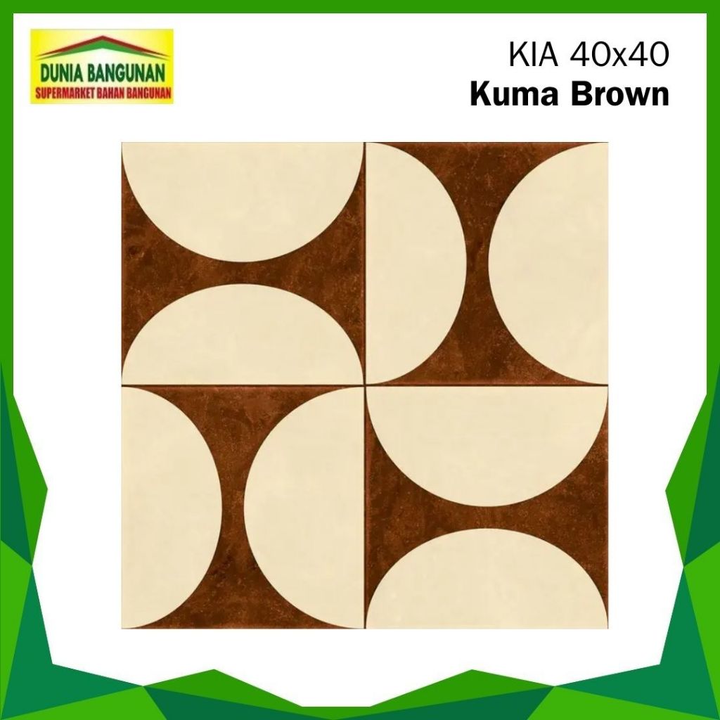 Keramik 40X40 Lantai KIA Kuma Brown Keramik Lantai Doff Keramik Dapur Teras