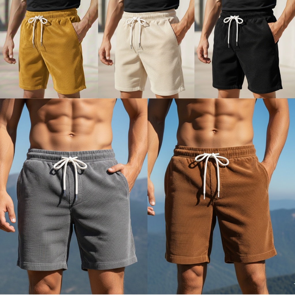 Celana Pendek Corduroy Unisex Nyaman Trendi 3Pcs Cuma 100 Ribu Bahan Adem Dan Melar Kualitas distro