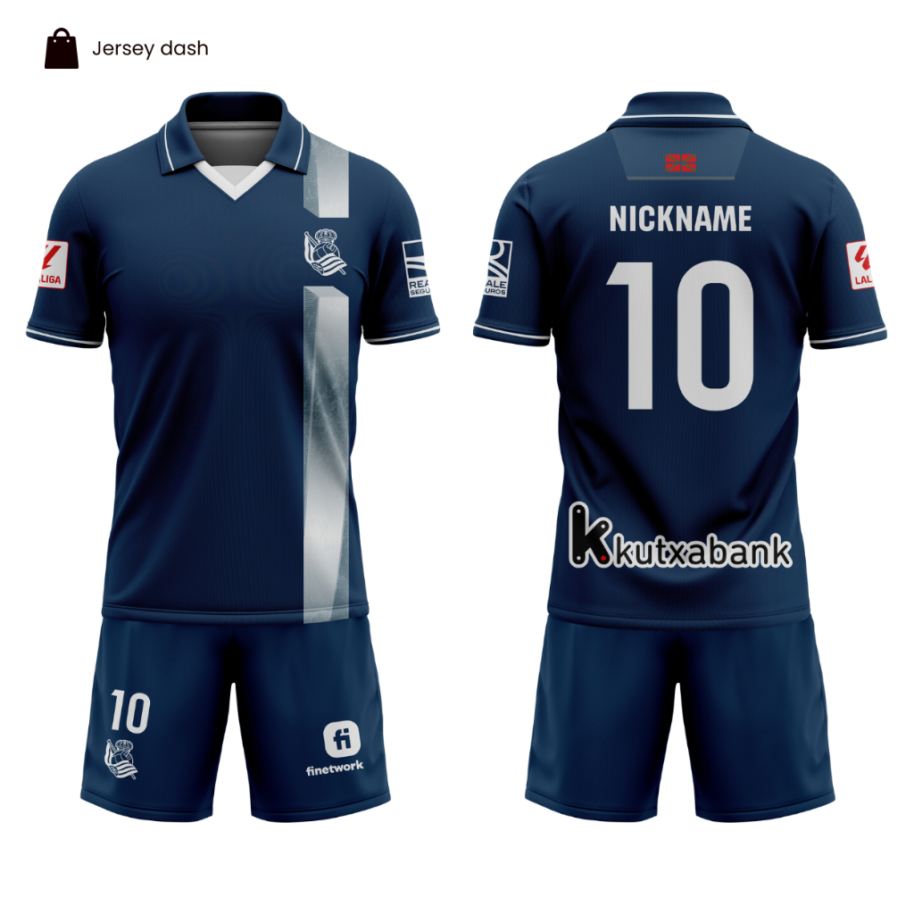 Jersey Sepak Bola Real Sociedad Away 2023-2024 Full Printing Nama Nomer
