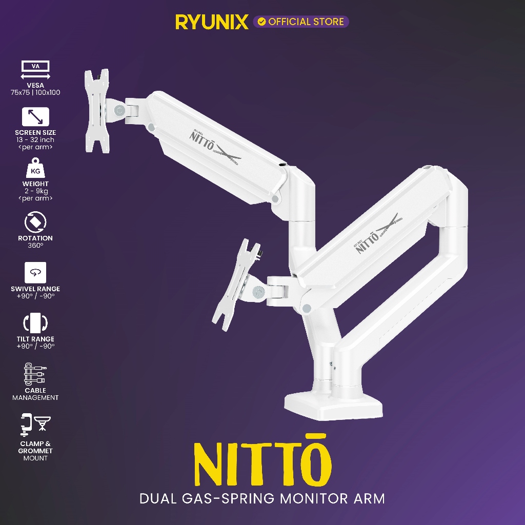 Sades Ryunix Monitor Arm Itto & Monitor Arm Dual Nitto