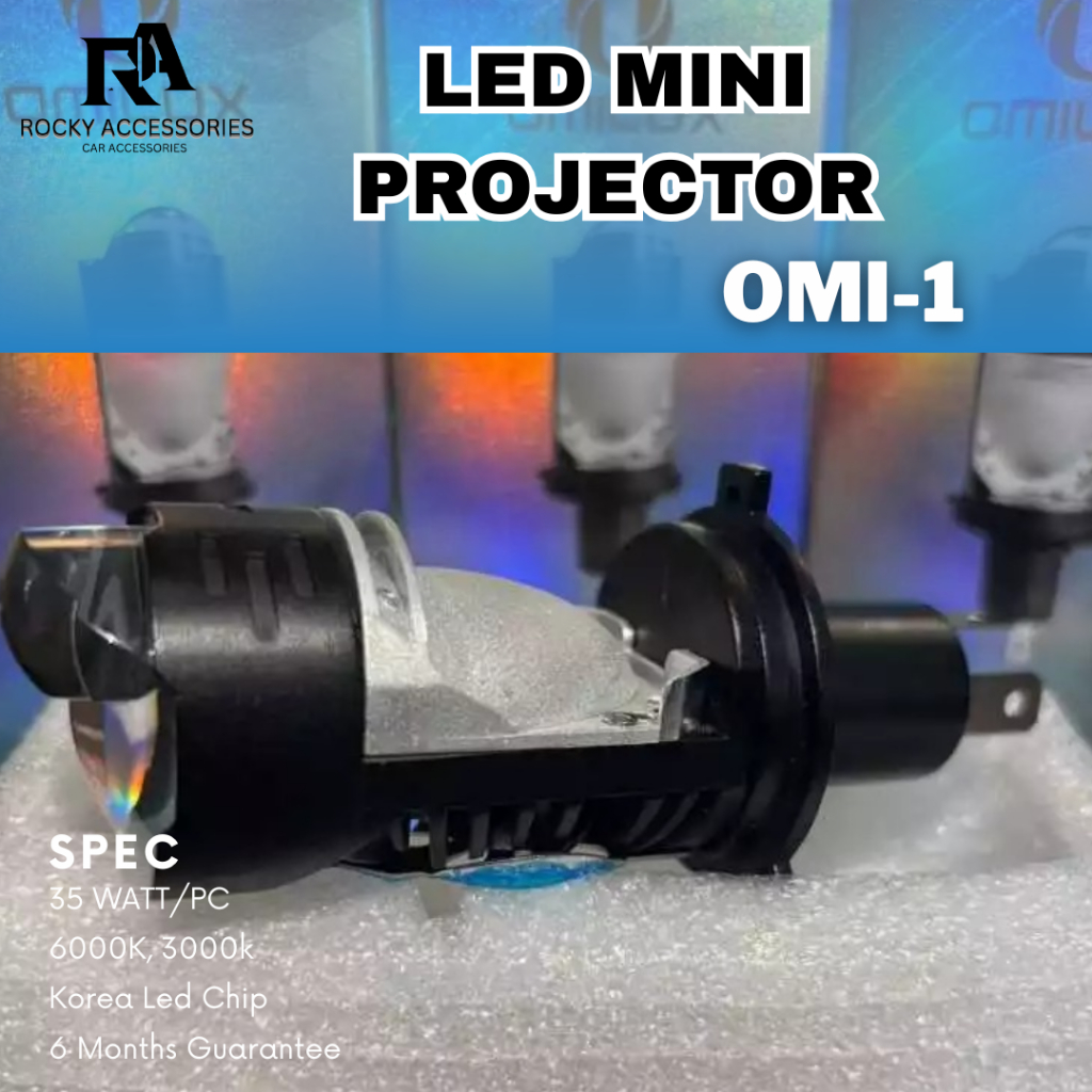 Lampu Mini Biled LED Motor Mobil Mini Projector OMI-1 H4 PNP