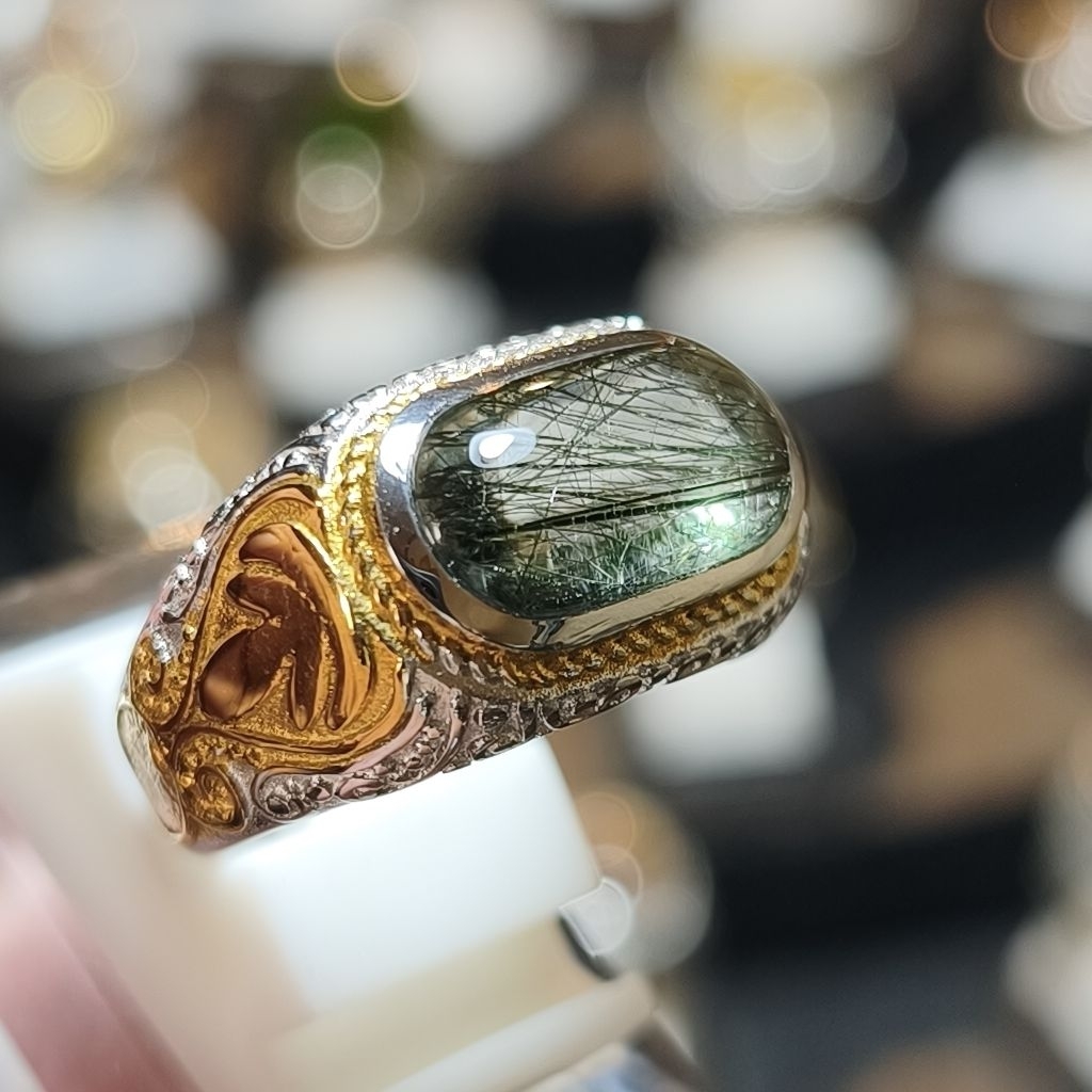 BATU KECUBUNG RAMBUT SEDANA HIJAU ring size 8