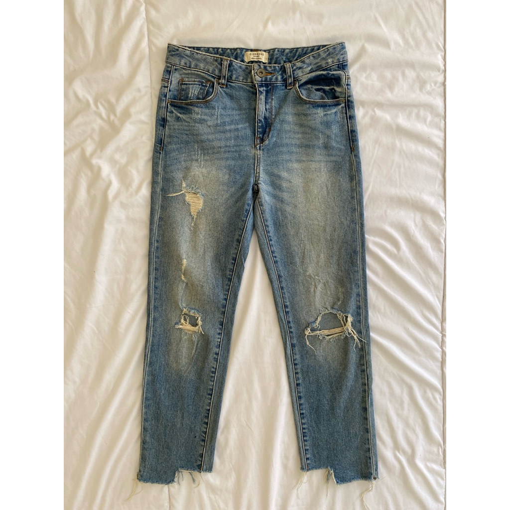 giordano slim straight jeans