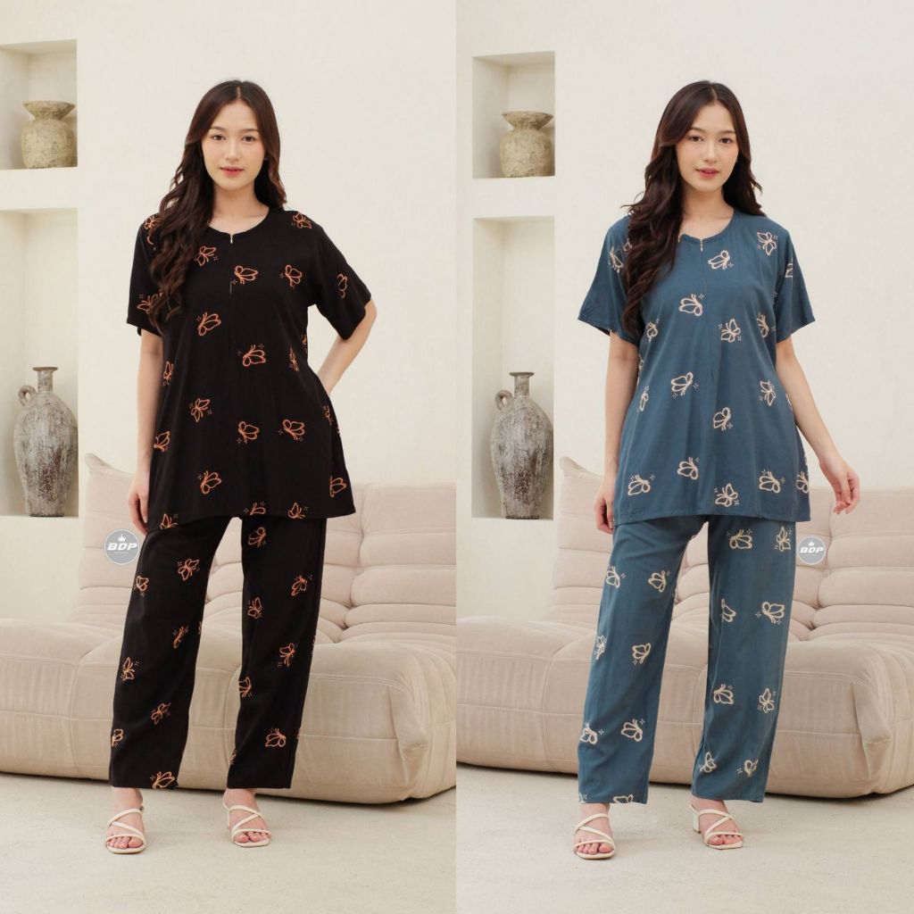 Setelan Piyama Baju Tidur Arab | Piyama Arab Resleting Depan | One Set Rayon