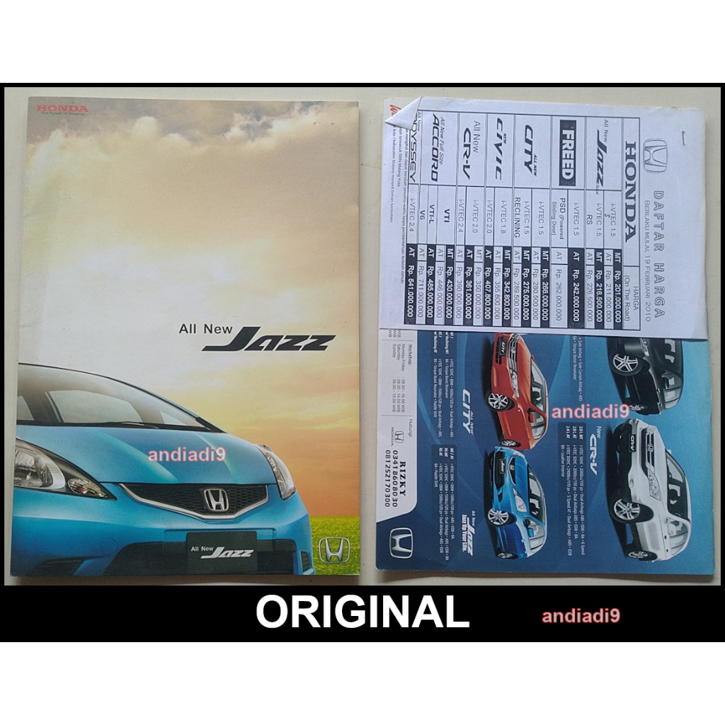 BROSUR MOBIL HONDA ALL NEW JAZZ DAN HARGA 19 FEBRUARI 2010 MALANG ORIGINAL ASL
