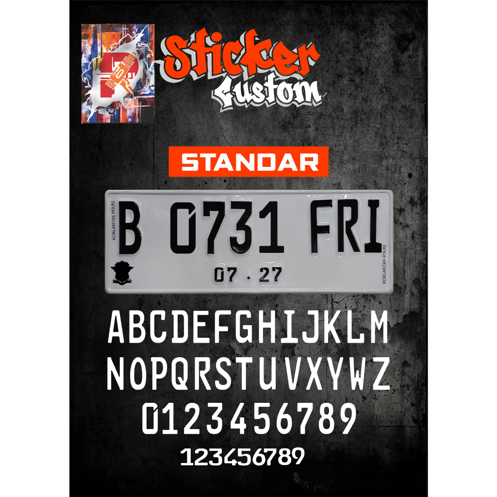 STIKER NOMOR PLAT MOBIL TERBARU ( REFLEKTIF )