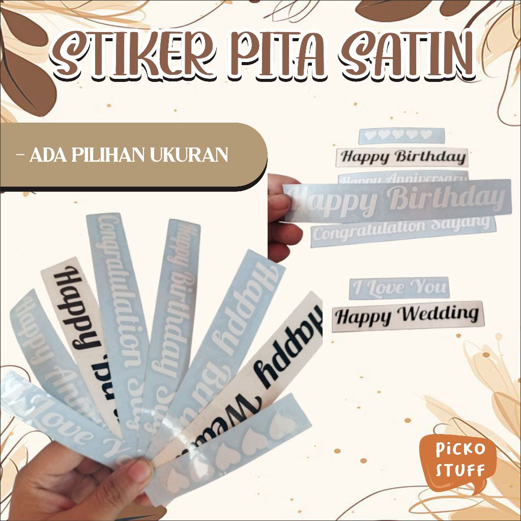 STIKER PITA SATIN / STIKER GRADUATION / STIKER UCAPAN 20x3 15x3 14x2 25x3 20x2