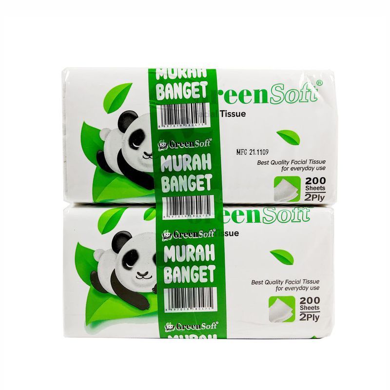 Tisu Green Soft 200sheet 2ply 1 Bendid (2 Pack) / Tisu Green Soft