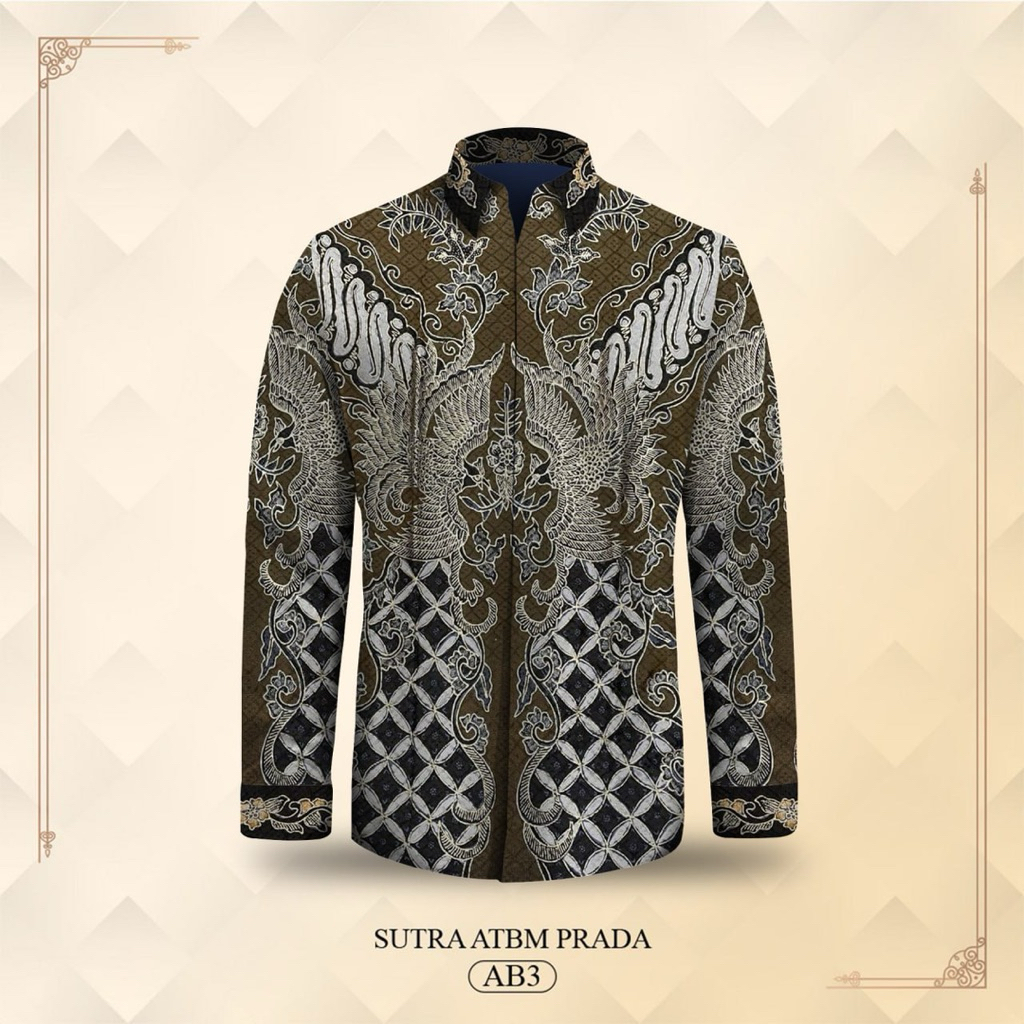 Kain Batik Tulis Sutra Prada Premium Pola Kemeja - RR017
