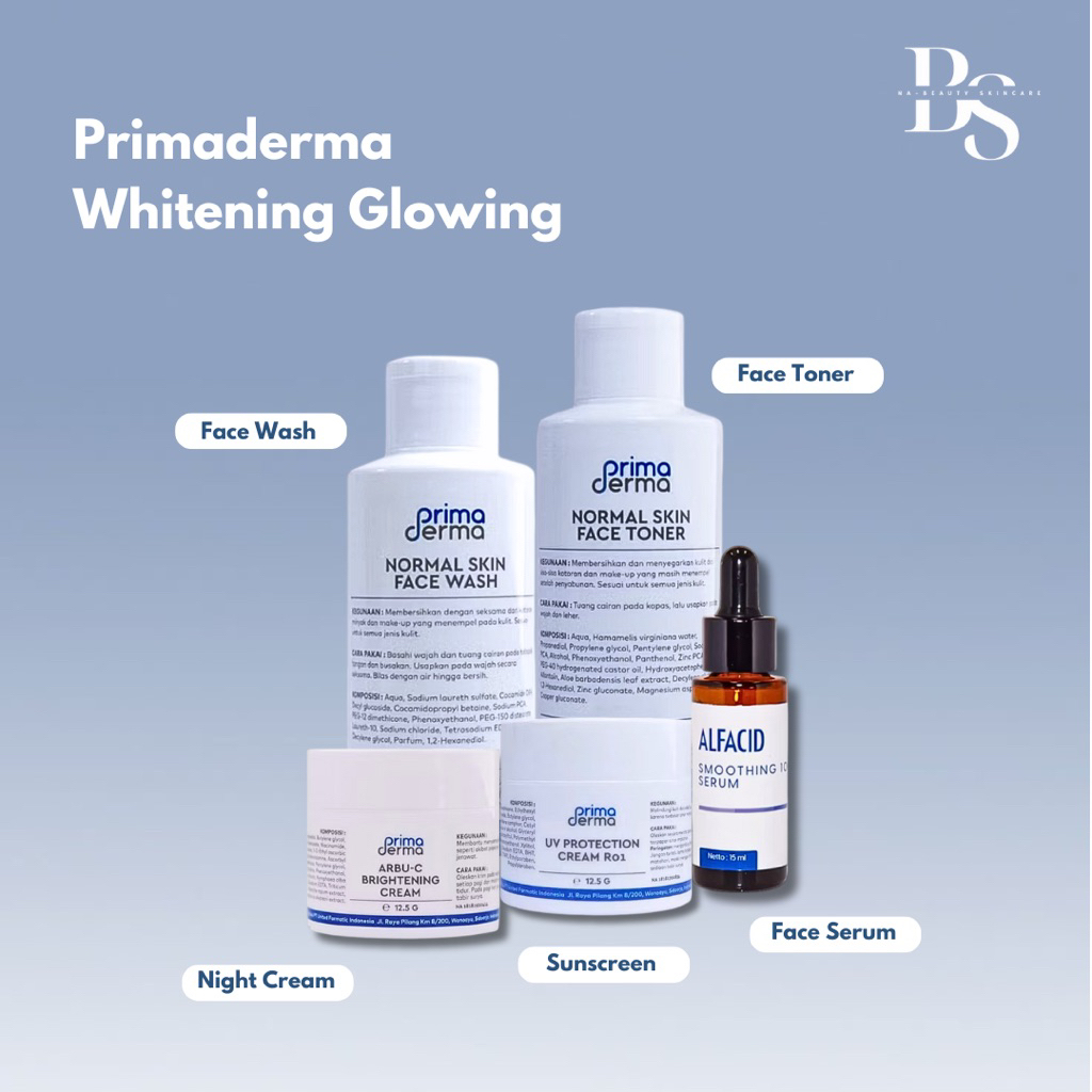 Paket Whitening Glowing Primaderma Normal Flek BPOM