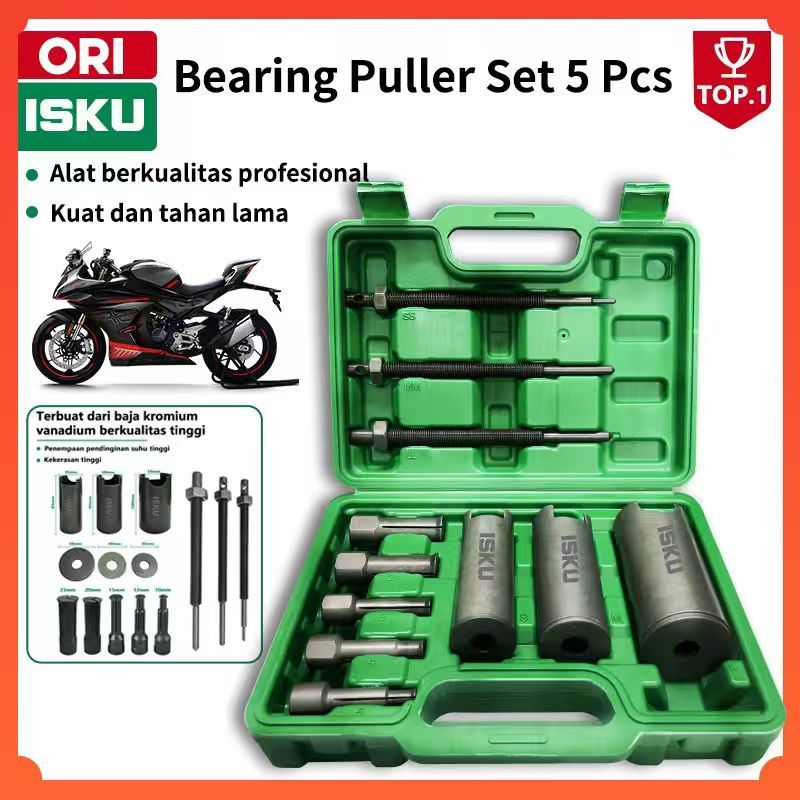 ISKU Treker Bearing Puller Set 5 Pcs Cabut Laher Dalam Motor Mobil 10-23mm Alat Pelepas Laher Mesin 