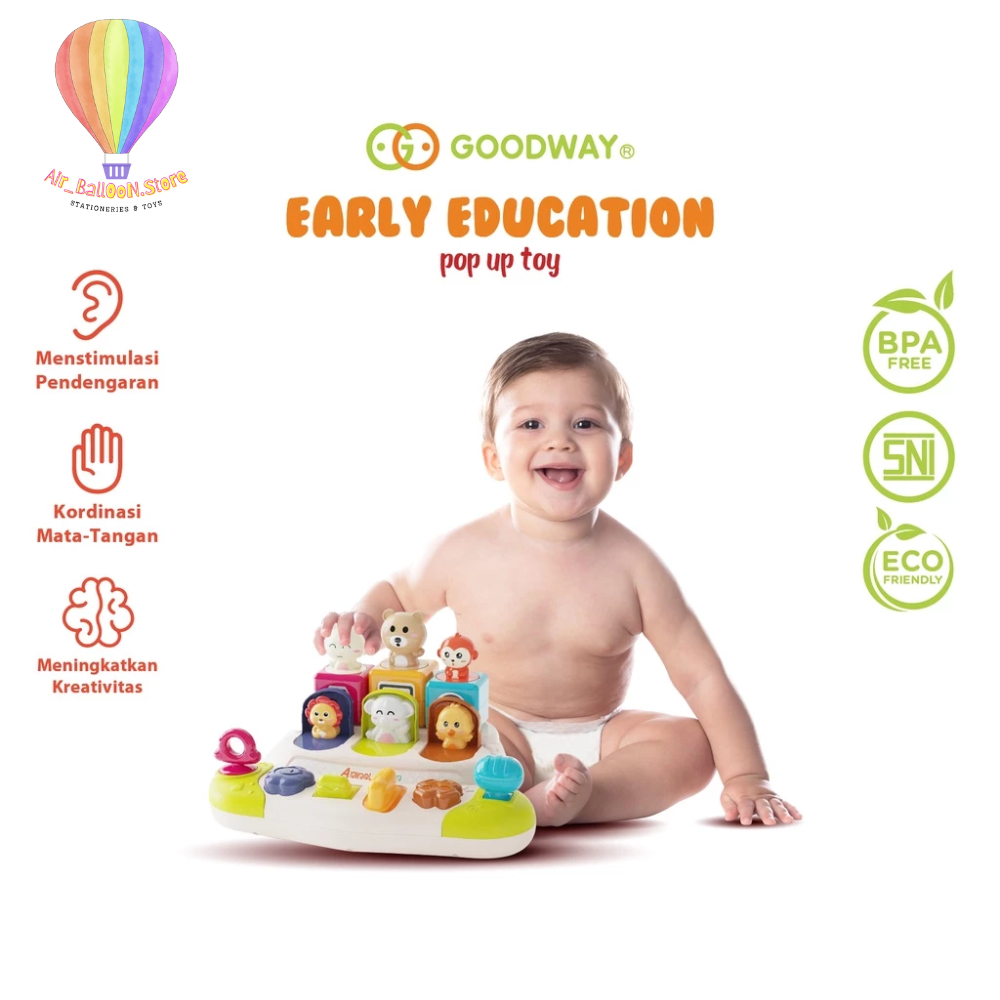 Goodway Early Educational Pop Up Toy / Mainan Motorik Bayi Tombol Pop Up