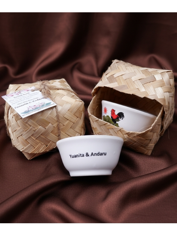 LUMINA Souvenir Mangkok Ayam Jago Keramik FREE Custome Name