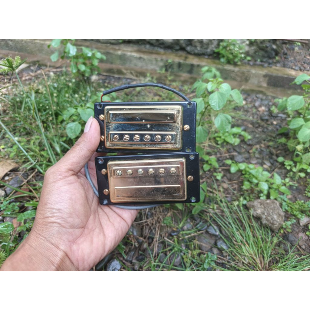 Pickup Gitar Guild HB-1 Gold Cover Dual Coil Humbucker Set