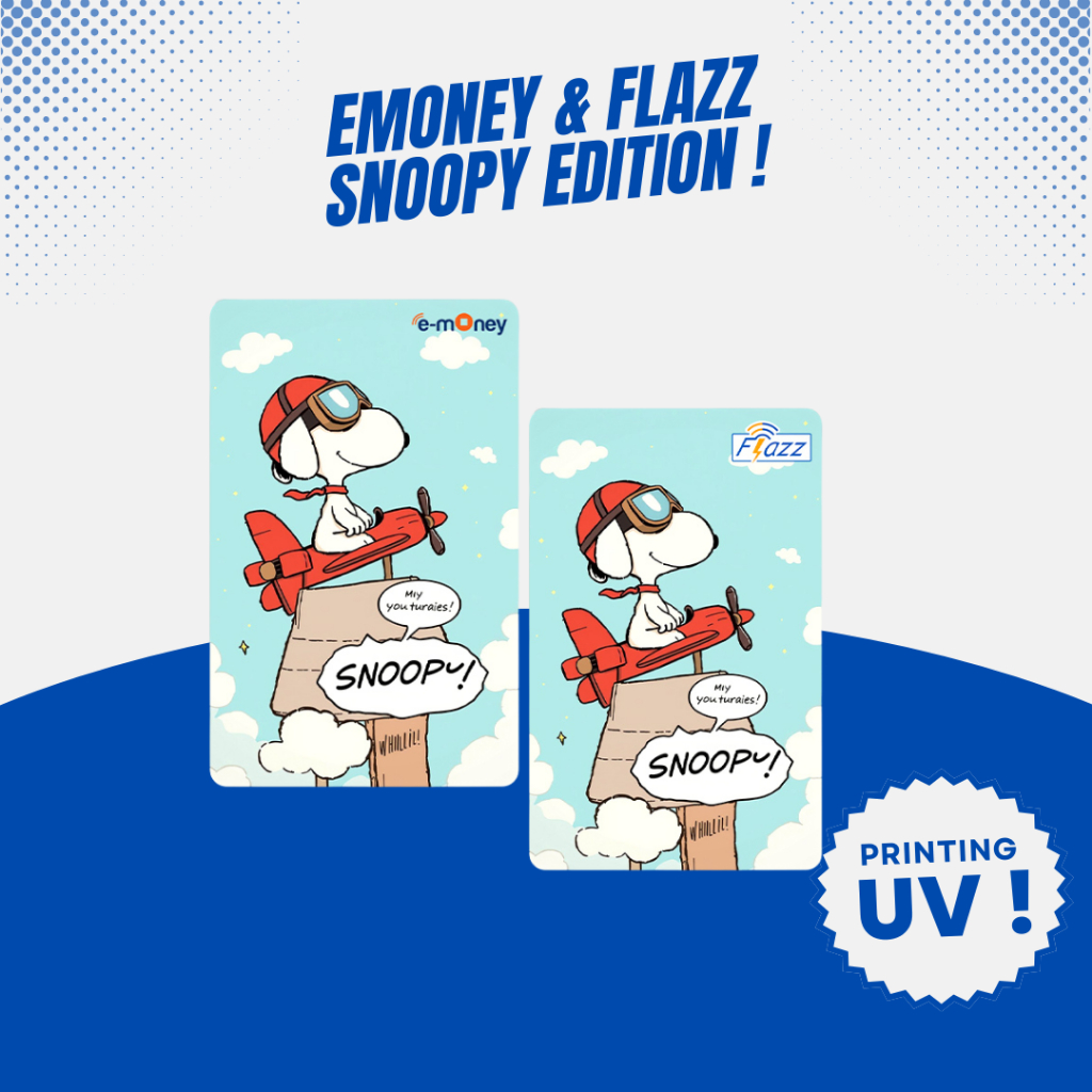 Kartu Emoney E-Money Flazz Snoopy Support NFC Busway Transjakarta Etoll- Custom Emoney Mandiri - Cus