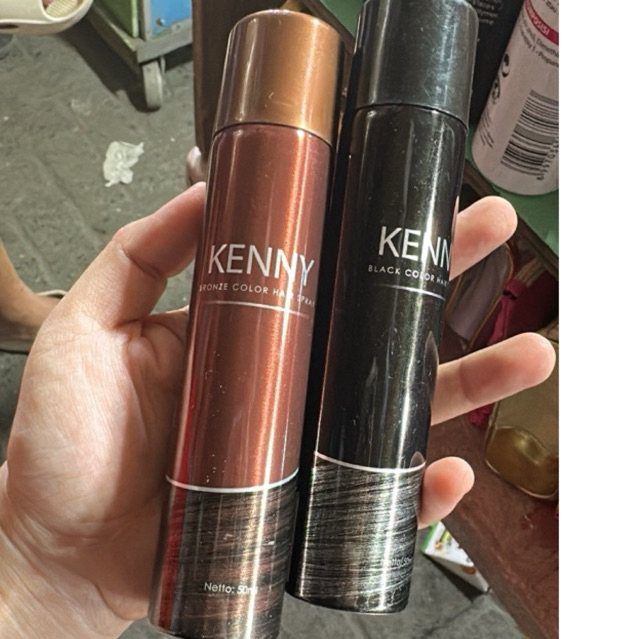 KENNY HAIR SPRAY COLOR / KENNY HAIR STYLING SPRAY RAMBUT WARNA COKLAT HITAM