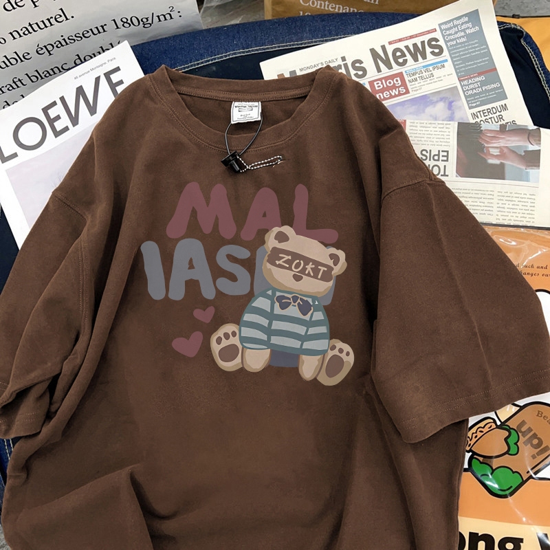 [COD] Fastfash Kaos T shirt Oversize Pria Distro Beruang Kartun Baju Cowok Keren Trend Lengan Pendek