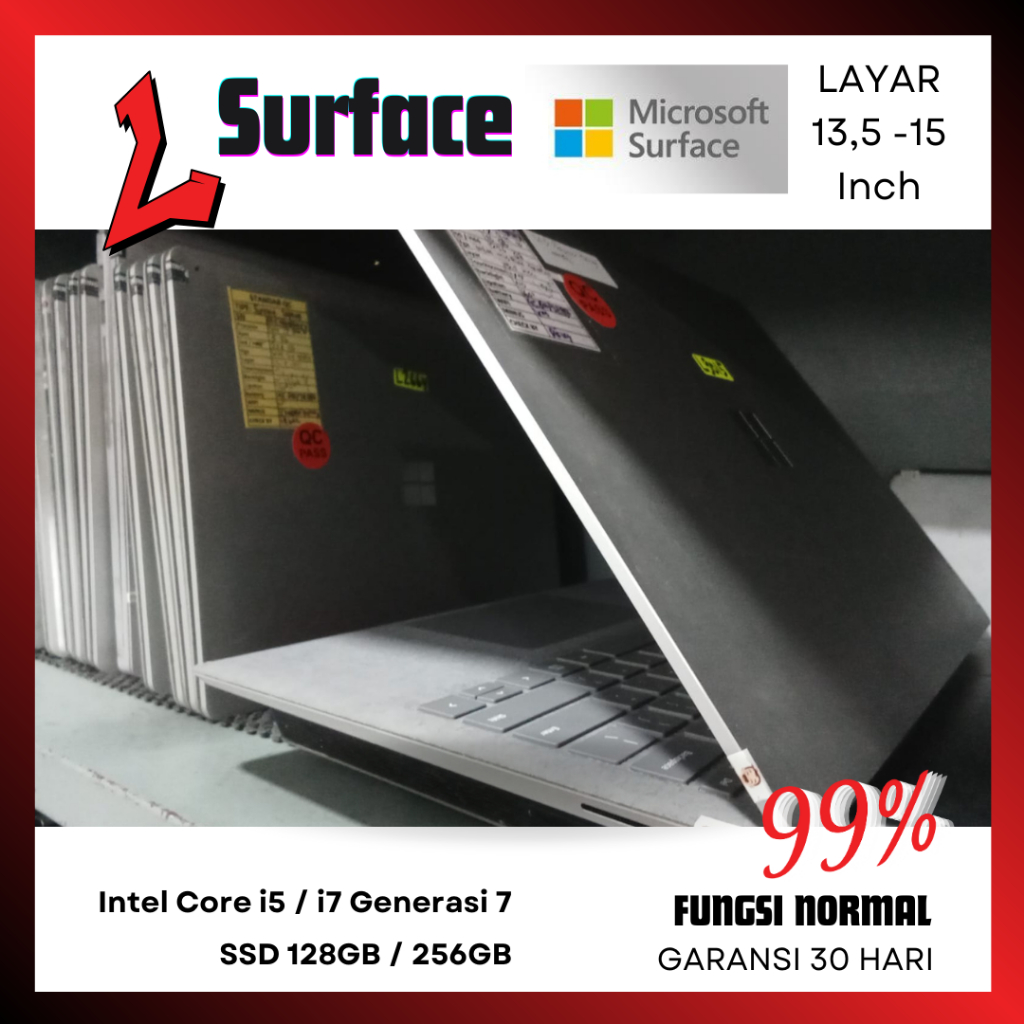 Laptop Microsoft Surface Pro 5 Laptop 1/2/3 Second / Seken | Core i5 / i7 Gen 7–10 RAM 4–16GB SSD 12