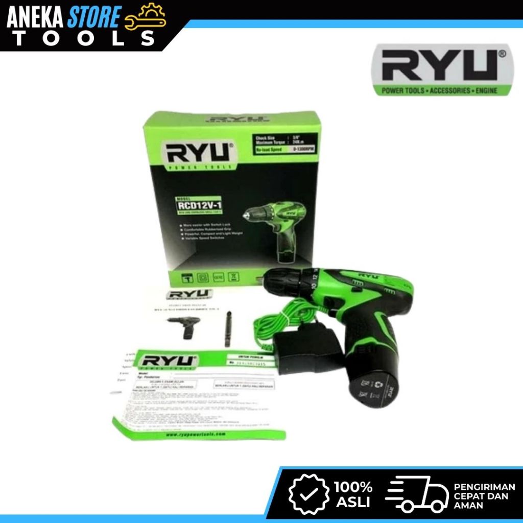 RYU CORDLESS DRILL RCD 12-1/ RYU MESIN BOR CAS 12V