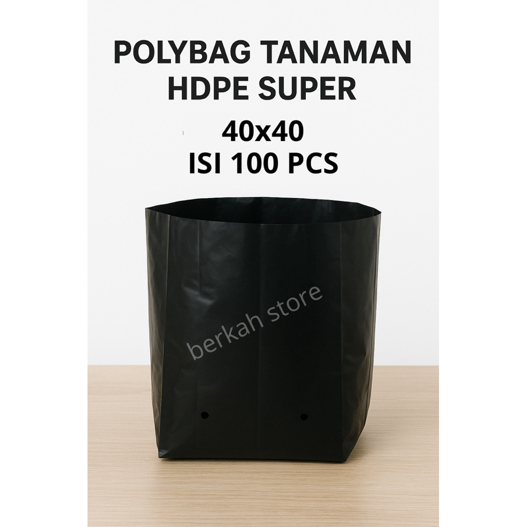 Polybag Tanaman HDPE Super Tebal 40x40 | Hitam | Isi 100 pcs | Premium
