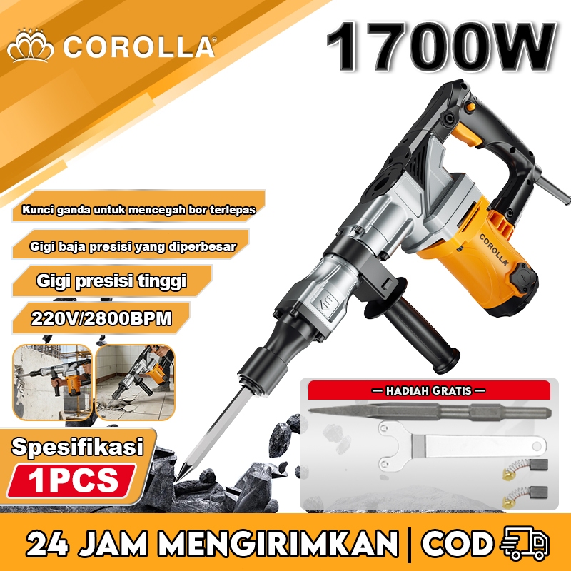 COROLLA Mesin Jack Hammer Bobok Beton 1700W Beton Tembon Jack Hammer Drill