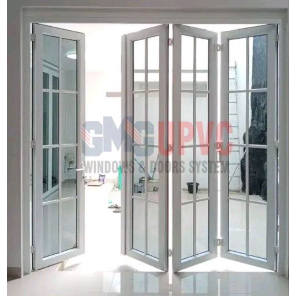 kusen+pintu 4 .tiga di lipat yang satu suwing alumunium 4 in ornamen ukuran L 280.T 210 gratis Pekin
